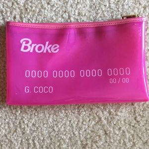 Hot pink transparent clutch